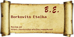 Borkovits Etelka névjegykártya